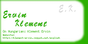 ervin klement business card